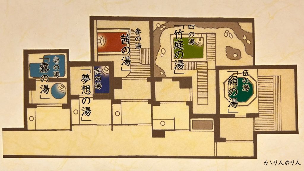 京都嵐山温泉花伝抄の貸切風呂の広さ
