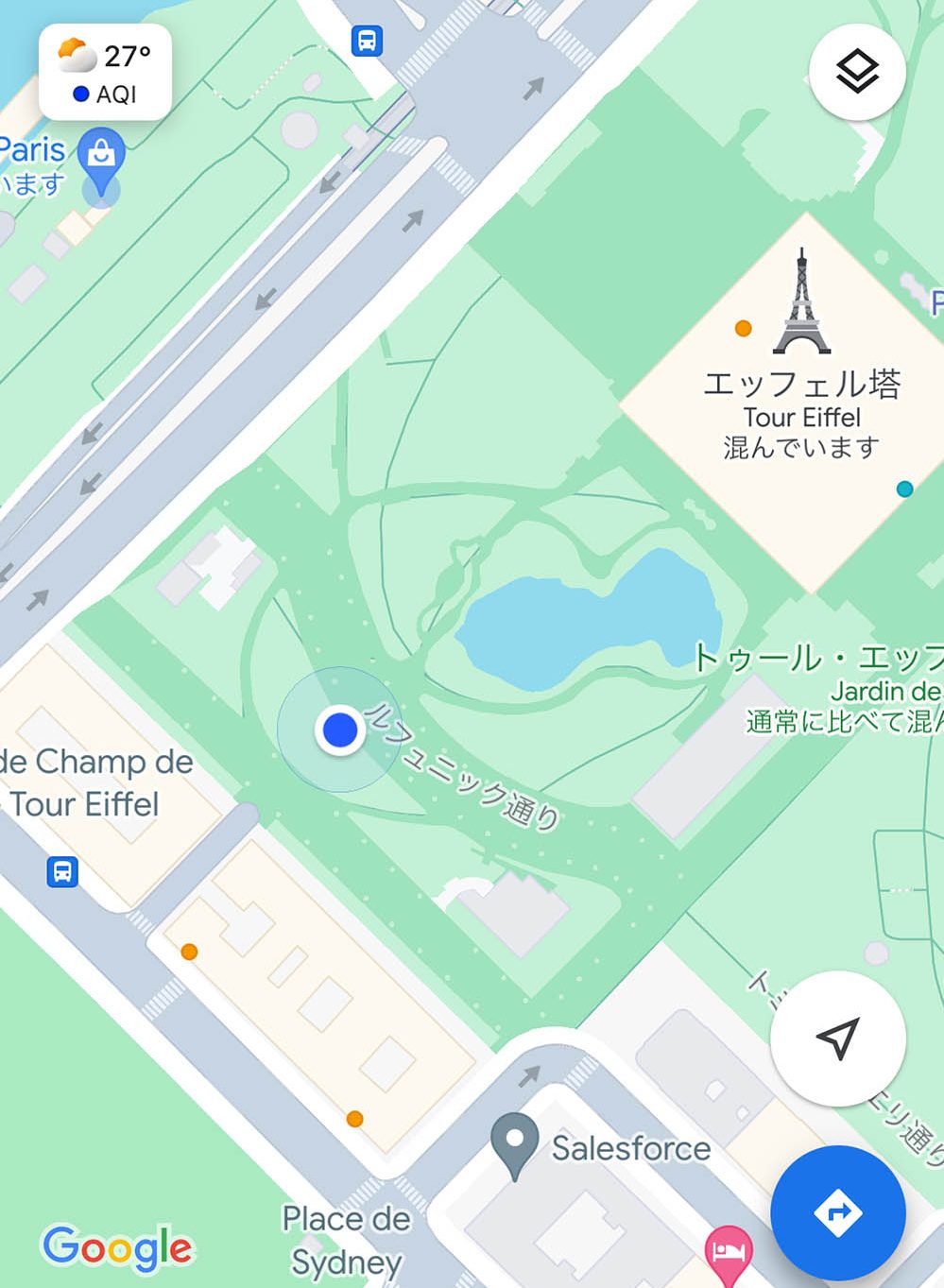 エッフェル塔のマップ